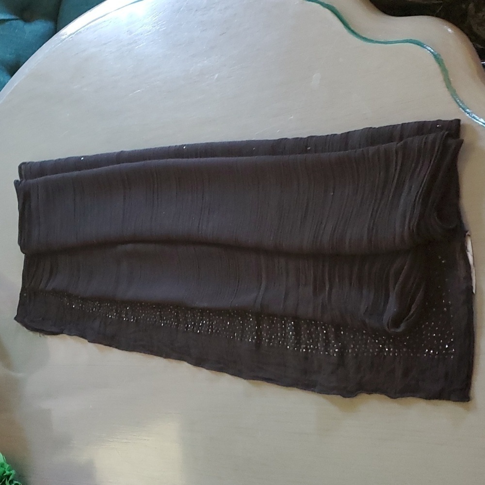 Charming Charlie |Black Gradient  Sparkling Elegant Neutral Scarf/Wrap Shawl XXL